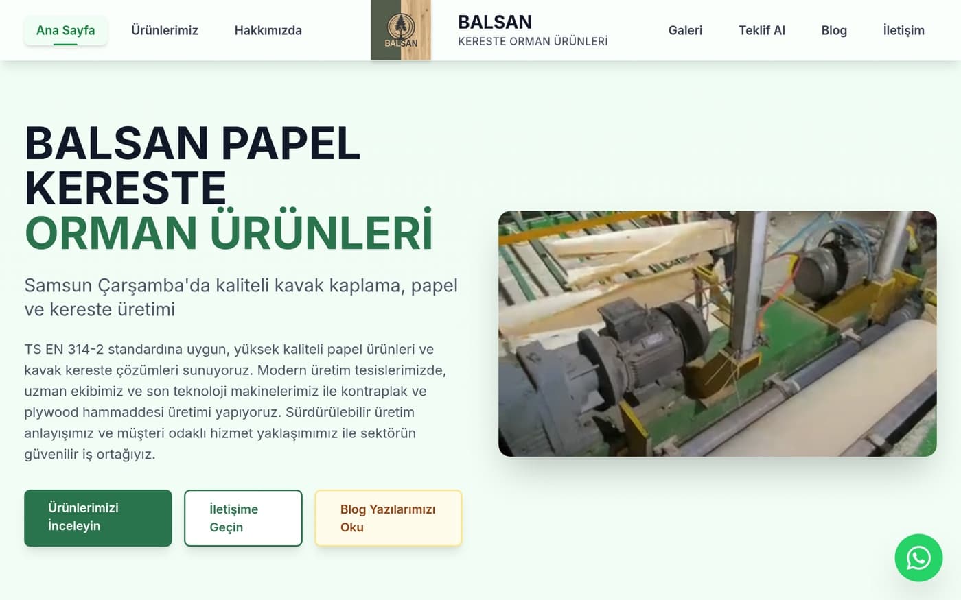 Tokat web site — Balsan Papel referans projesi önizlemesi — Kereste & Orman Ürünleri Tokat web site — Balsan Papel referans projesi önizlemesi — Kereste & Orman Ürünleri