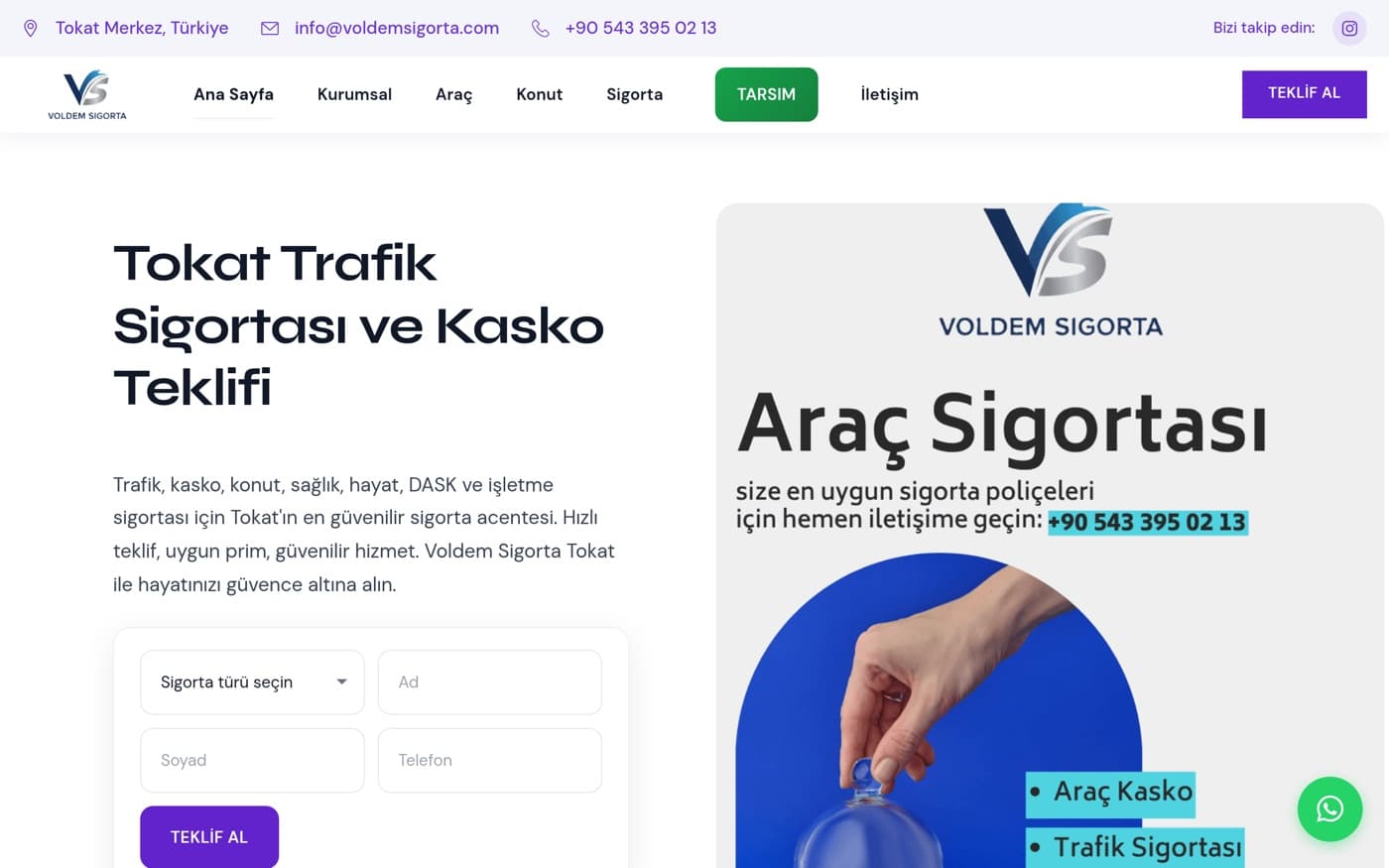 Tokat web site — Tokat Sigorta referans projesi önizlemesi — Sigorta Tokat web site — Tokat Sigorta referans projesi önizlemesi — Sigorta
