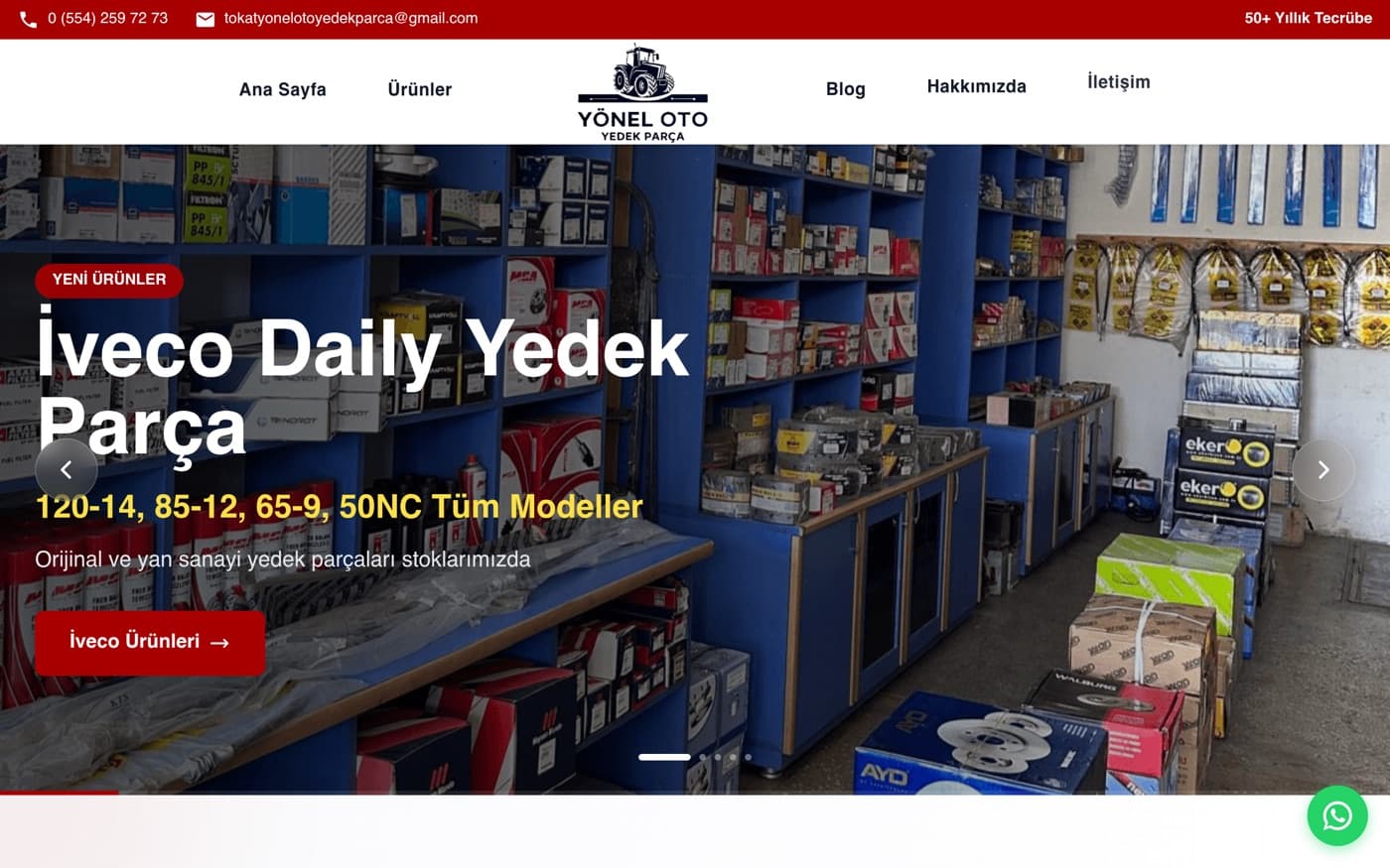 Tokat web site — Yönel Oto Yedek Parça referans projesi önizlemesi — Otomotiv Tokat web site — Yönel Oto Yedek Parça referans projesi önizlemesi — Otomotiv