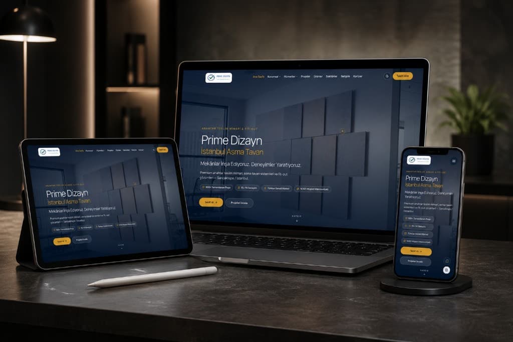 Prime Dizayn — laptop, tablet ve mobil mockup