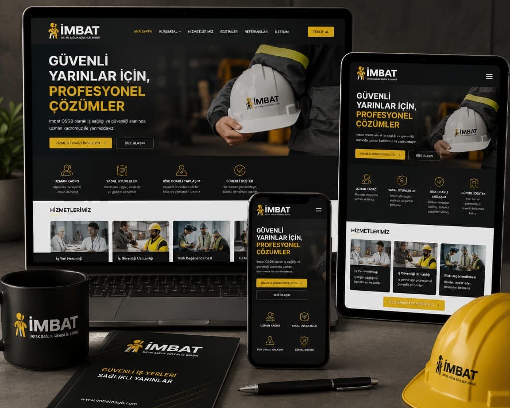 İmbat Ortak Sağlık Güvenlik Birimi — laptop, tablet ve mobil mockup
