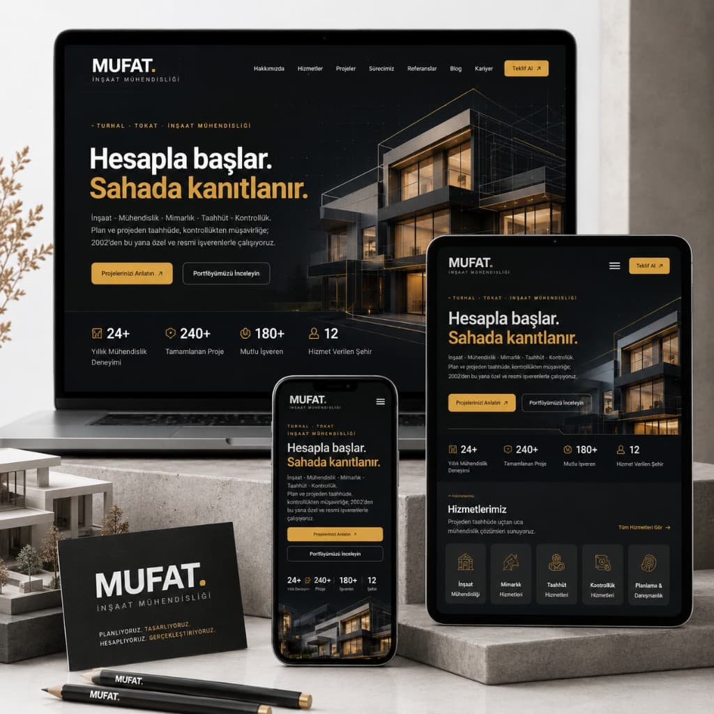 Tokat web sitesi teslim süresi — kurumsal proje örneği